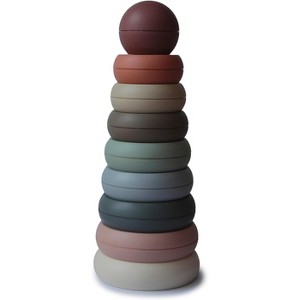 Rustic Stacking Rings Toy, Natural Wooden Developmental Set for Toddlers - 1 of 4