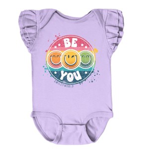 The Juniper Shop SmileyWorld Be You Rainbow Circle Flutter Sleeve Bodysuit - 1 of 4