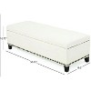 Modern Upholstered Guernsey Ottoman Fabric Storage Ottoman Traditional for living room,beige/grey/orange-Christopher Knight Home - 3 of 4