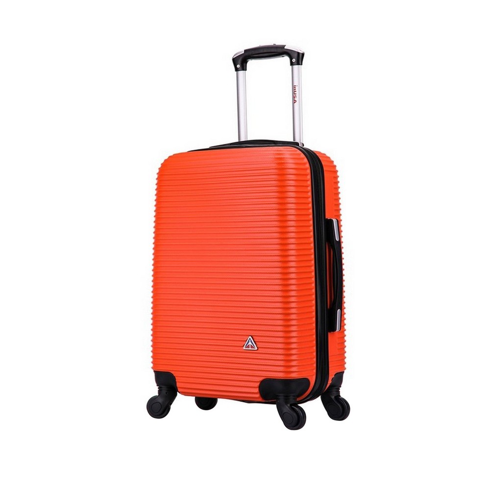 Photos - Luggage InUSA Royal Lightweight Hardside Carry On Spinner Suitcase - Orange 