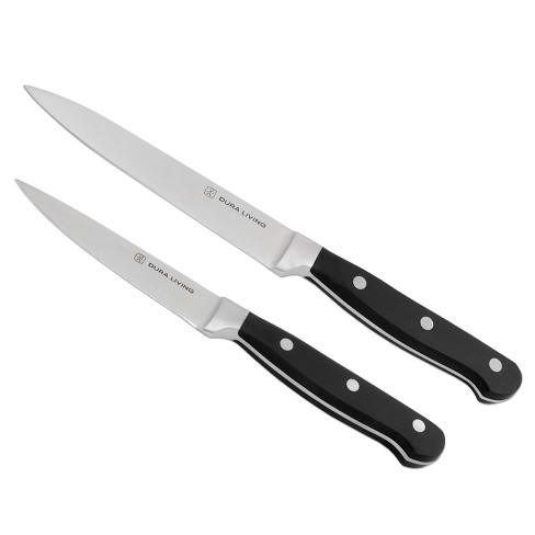 DURA LIVING Kitchen Knife Set, 3 Piece Starter Knife Set, Superior Forged  High Carbon Stainless Steel Ultra Sharp 8 Inch Chef, 5 Inch Utility, 3.5