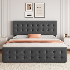 Bed Frame with 4 Storage Drawers and Headboard - 1 of 4