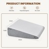 CAVINAS Memory Foam Wedge Pillow,Therapeutic Bed Ramp Pillow for Neck & Knee Support - Hypoallergenic with Removable Washable Cover,Gray - 4 of 4