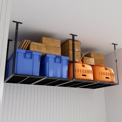 Karl Home 36 in. D x 72 in. W Black in Adjustable Height Overhead Ceiling Mount Garage Storage Rack