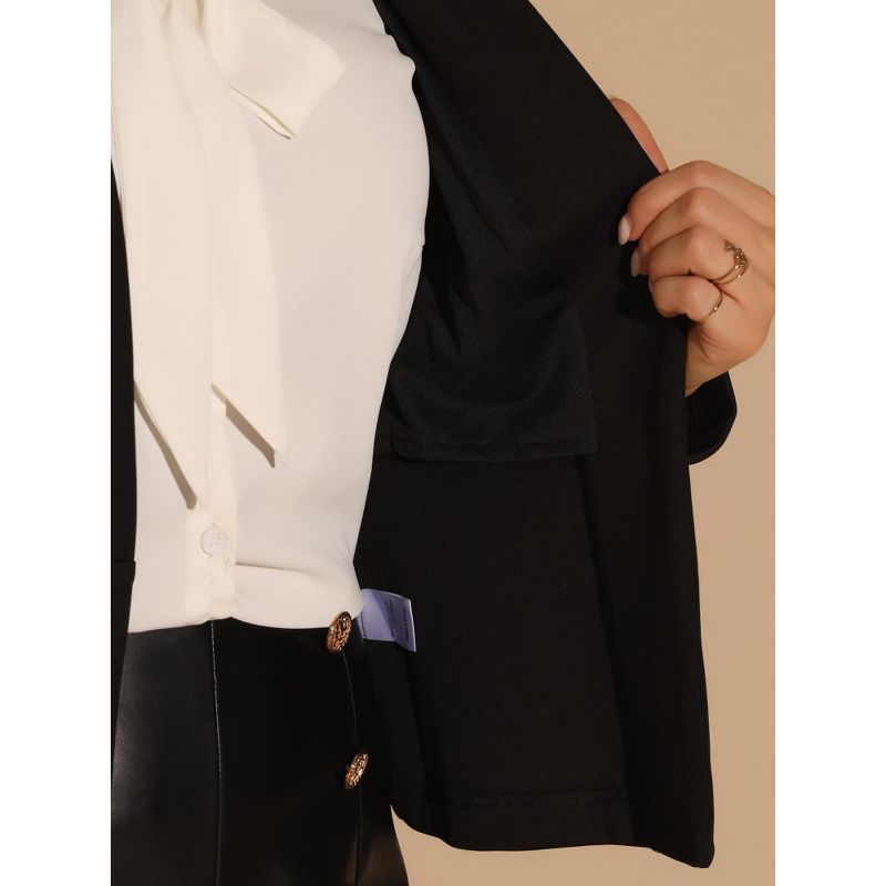 Allegra K Women's Casual Long Sleeve Button Decor Work Elegant Blazer, 5 of 6