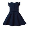 Hope & Henry Girls' Flutter Sleeve Pleated Dress with Bow Sash (Navy Pleated, 3-6 Months) - 4 of 4