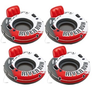 Intex Red Fire Edition River Run 1 Inflatable Floating Lake Tube 53-inch 4-Pack - 1 of 3
