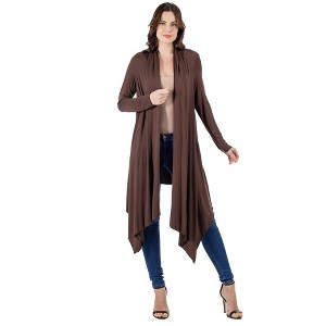 Womens Extra Long Open Front Cardigan - 24seven Comfort Apparel™ - 1 of 4
