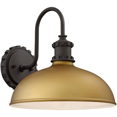 Minka Lavery Industrial Outdoor Barn Light Fixture Painted Honey Gold Gooseneck Arm 11 3/4" for Post Exterior Deck Porch Patio