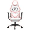 vidaXL Gaming Chair with Footrest, White and Pink, Faux Leather - 3 of 4