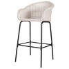 Set of 2 Outdoor Wicker Bar Stools with Armrests and Metal Legs, Counter Height Chairs for Patios, Poolside Bars, or Compact Kitchens-The Pop Home - 4 of 4