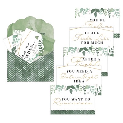 Big Dot of Happiness Boho Botanical - Cards for Couples Gift Box Kit - Open When Letters - Set of 8