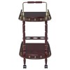 NicBex Mobile Kitchen Island Cart Morden 24.7" Kitchen Carts on Wheels with Storage, 2 Tier Bar Cart with 3 Loops for Kitchen, Brown - 2 of 4