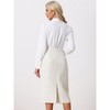INSPIRE CHIC Women's Plaid Tweed High Waist Work Office Bodycon Pencil Skirt - 4 of 4