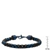 Steeltime Men's two tone black ip and stainless steel box chain bracelet. Color Options: Blue, Gold, Silver - 3 of 4