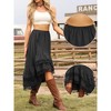 INSPIRE CHIC Women's Fairy Lace Ruffled Asymmetrical High Waist Vintage A-Line Midi Skirts - 2 of 4