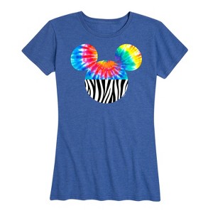 Women's - Disney - Tie Dye Zebra Print Mickey Short Sleeve Graphic T-Shirt - 1 of 4