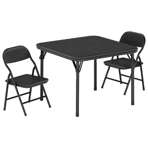 Children's folding table and chair set, suitable for nurseries, classrooms, and playrooms, children's activity tables and chairs, three-piece set - 1 of 4
