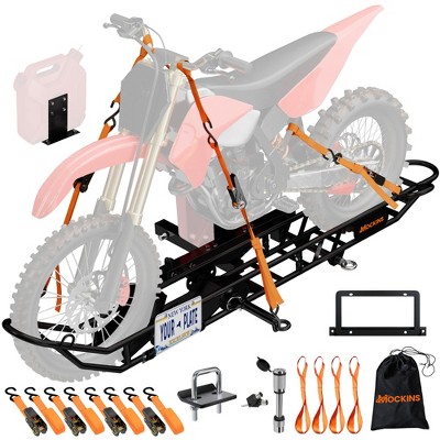 Mockins 500 lbs.Capacity 83"Lx6"W Dirt Bike Hitch Carrier with Tilting Loading Ramp