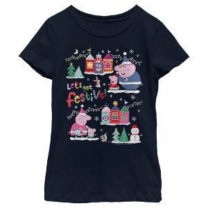 Girl's Peppa Pig Christmas Let's Get Festive T-Shirt - 1 of 4