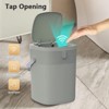 SEVOBAL Indoor Trash Cans Bathroom Small Trash Can 3 Gallon Slim Garbage Bin Wastebasket for Bedroom, Office, Kitchen, Gray, 10.1"*10.3"*13.6" - 2 of 4
