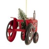 Northlight Metal Tractor with Frosted Tree Christmas Ornament - 3" - Red and Silver - 4 of 4