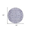 Lavender Purple And Gray Oriental Washable Indoor Outdoor Area Rug - 3 of 4