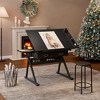 Racxily Adjustable Drawing Drafting Table Desk with 2 Drawers for Home Office and School with Stool - 2 of 4