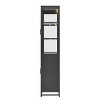 LED Display Cabinet with Glass Doors, Steel Curio Cabinet Storage Cabinet Accent Cabinet Pantry Organizer Cupboard, Black/Dark Blue-ModernLuxe - 4 of 4