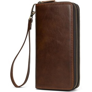 Paaaawaters Genuine Leather Long Wallet for Men, Large Capacity Purse Clutch Bag Handbag - 1 of 4