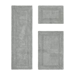 Lux Premium 100% Cotton  Ultra-Soft Tufted Solid Reversible 3 Piece Bath Rug Set, Water-Absorbent, Durable, Machine Washable Bathroom Rug - 1 of 4