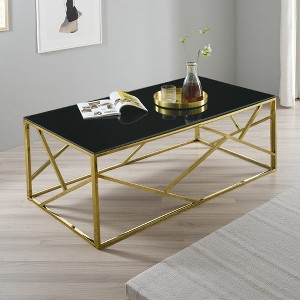 48" Stainless Steel Glass-Top Coffee Table - 1 of 4