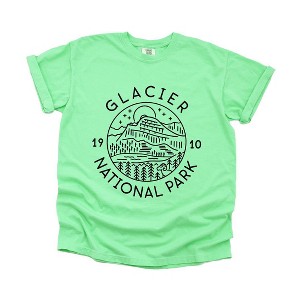 Simply Sage Market Women's Glacier National Park Short Sleeve Garment Dyed Tee - 1 of 4
