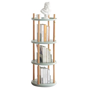 NicBex Rotating Bookshelf with Acrylic Plate Bookcases for Living Room Home Office - 1 of 4