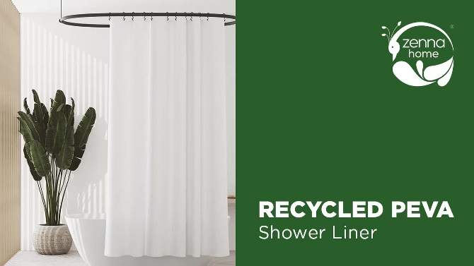 Wide Post Consumer Recycled Shower Liner - Zenna Home, 2 of 7, play video