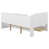 Twin Size Platform Bed, Wood Bed Frame with Built-in Storage Shelves and Box, 2 Drawers, Rotatable Storage Board, Upholstered Headboard, Platform Bed - 3 of 4