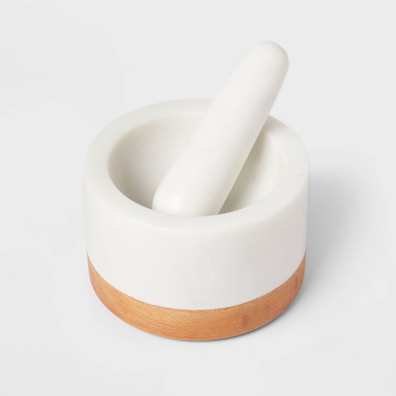 Marble/Wood Mortar and Pestle - Threshold&#8482;, 4 of 5