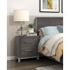 Vynxaria Modern Sleek 2-Drawer Nightstand, 2-Tone (Brownish Gray & Antique Silver), Dovetail Drawers, Glitter Gray Bar Pulls - 4 of 4