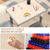 homfan Modern Kids Table,1 Table and 4 Chairs Set with Non-Slip Legs&Organizer Graffiti Desktop,Preschool Activity Kids Desk for Ages 2-10 - 4 of 4
