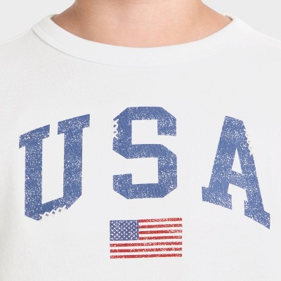 Детские Cat & Jack Kids' Short Sleeve 'USA' Graphic T-Shirt - Cat & Jack™ White M — фото 5