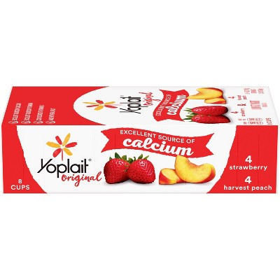 Yoplait Original Strawberry and Harvest Peach Yogurt - 8pk/6oz Cups