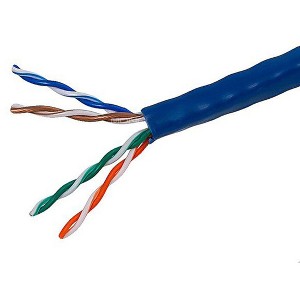 Monoprice Cat5e Ethernet Bulk Cable - Network Internet Cord - Solid, 350Mhz, UTP, CMR, Riser Rated,  Pure Bare Copper Wire, 24AWG, 1000ft, Blue - 1 of 2