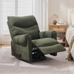 ModernLuxe 360°Swivel Rocker Recliner Chair Chenille Glider Armchair ...