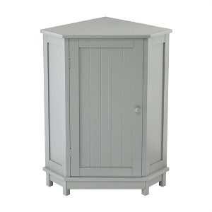 OUTSUPPLY Modern Triangle Bathroom Corner Cabinet with Adjustable Shelves, Storage Cabinet with Wooden Knobs - 1 of 4