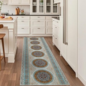 homfan Washable Runner Rug w/ Non-Slip Backing - Ultra-Soft Vintage Carpet for Hallway, Kitchen - 1 of 4