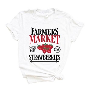 Simply Sage Market Women's Farmers Market Strawberries Short Sleeve Graphic Tee - 1 of 2