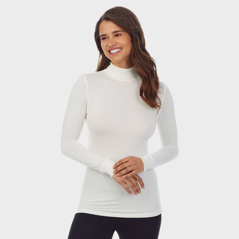 Warm Essentials by Cuddl Duds Women's Smooth Stretch Thermal Turtleneck Top, 3 of 9