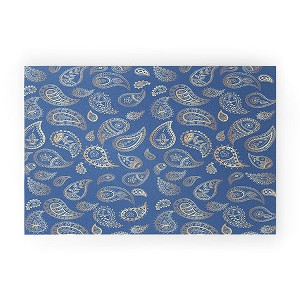 Cynthia Haller Classic blue and gold paisley Looped Vinyl Welcome Mat - Society6 - 1 of 4