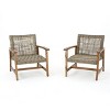 Okak Elegent Outdoor Club Chair Set of 2, Wicker Woven Patio Chair with Fixed Arms, Fire Pit Chairs for Garden, Patio, Garden - 2 of 4