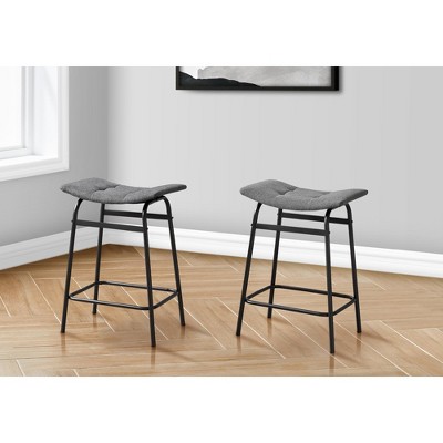 TOAOTBNBOB Contemporary Counter Height Bar Chairs with Metal Legs, Backless Barstools Set of 2, Upholstered Bar Stools for Dining Room
